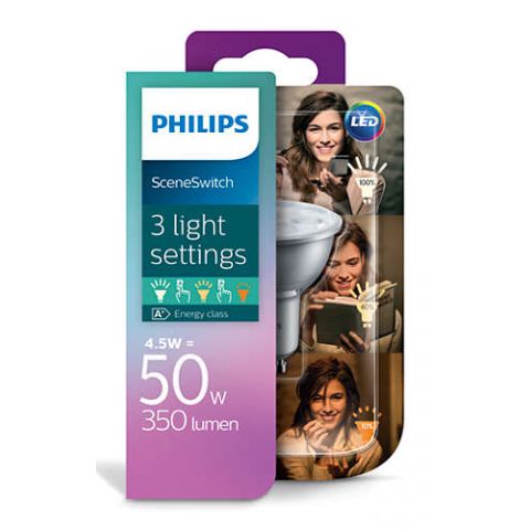 Philips LED Scene Switch 4,5-2,8-1,3W/50W GU10 WW D bodová