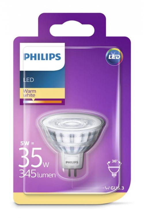 Philips LED 5W/35W GU5,3 WW 12V 36D ND