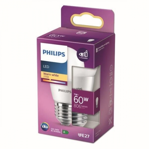 Philips LED 7W/60W E27 WW FR P45 ND mini kvapka